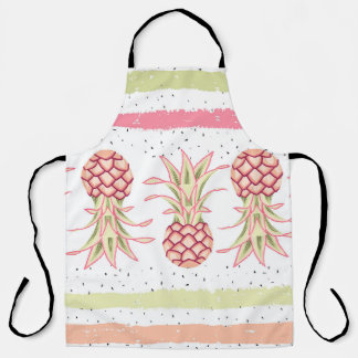 Tropical Pineapple Summer Seamless Print Apron