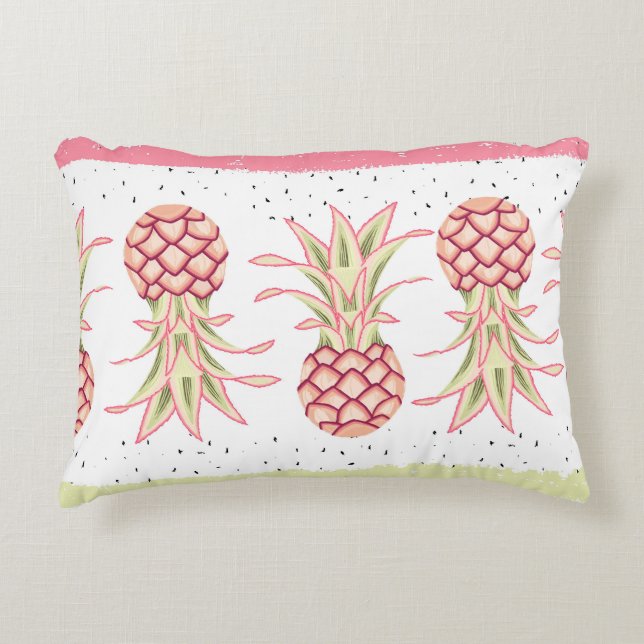 Tropical Pineapple Summer Seamless Print Decorative Cushion (Front)