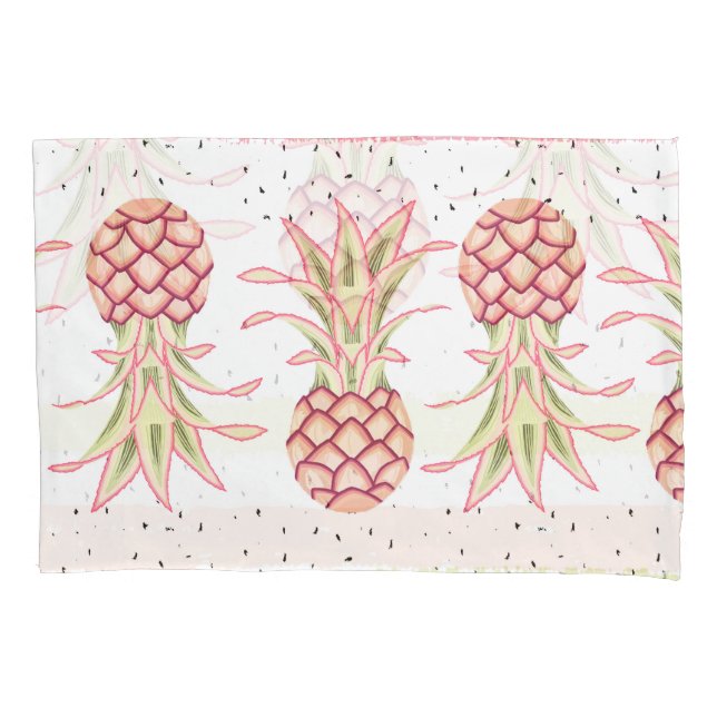 Tropical Pineapple Summer Seamless Print Pillowcase (Front)