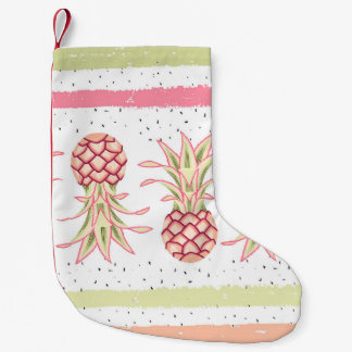 Tropical Pineapple Summer Seamless Print Small Christmas Stocking