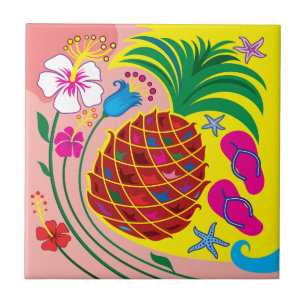 Tropical Pineapple Summer Tile