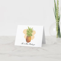 Tropical Pineapple Summer Watercolor Wedding Photo