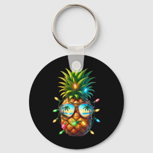 Tropical Pineapple Sungl Christmas Lights Xmas In  Key Ring