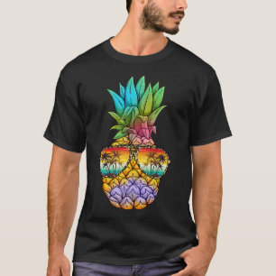 Tropical Pineapple Sunglasses Colourful Summer Bea T-Shirt
