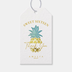 Tropical Pineapple Sweet 16 Thank You ID922 Gift Tags