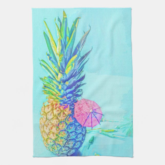 Tropical Pineapple Tea Towel (Vertical)