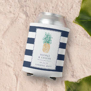 Tropical Pineapple Wedding Favour Can Cooler
