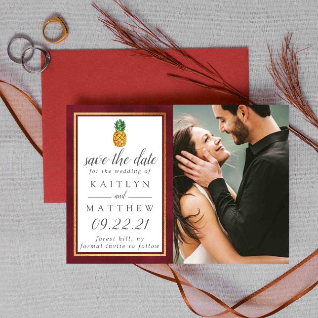 Tropical Pineapple Wedding Save The Date (Creator Uploaded)