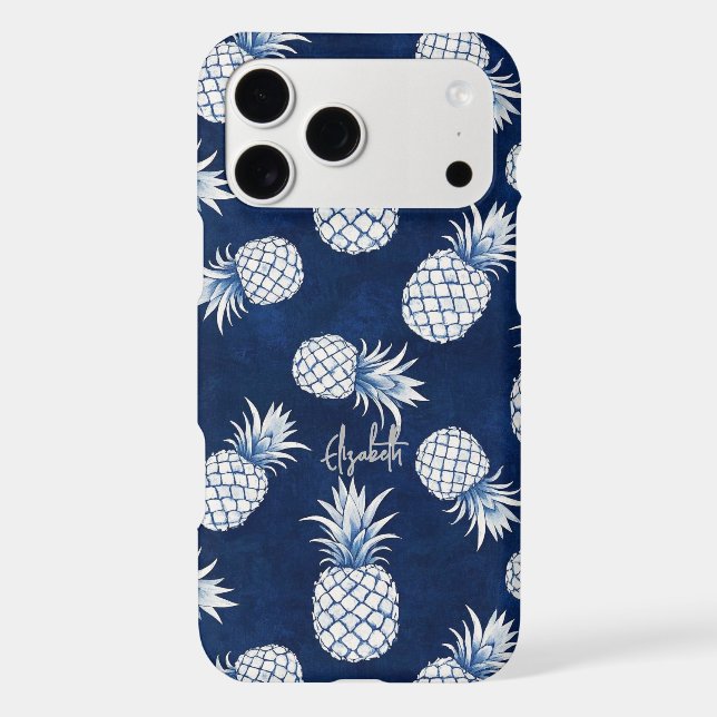Tropical Pineapple with Name – Watercolor Style (Back)