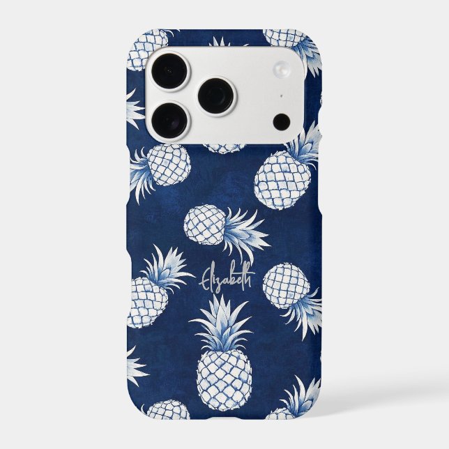 Tropical Pineapple with Name – Watercolor Style (Back)