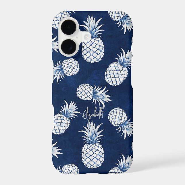 Tropical Pineapple with Name – Watercolor Style (Back)