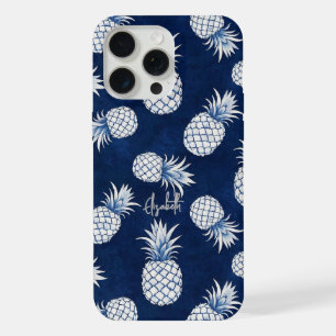 Tropical Pineapple with Name – Watercolor Style iPhone 15 Pro Max Case