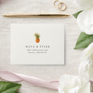 Tropical Pineapple with Return Address Envelope