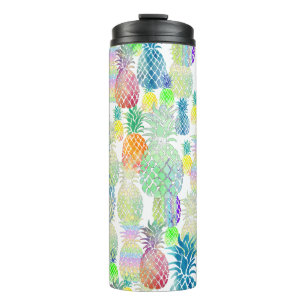 tropical pineapples design thermal tumbler