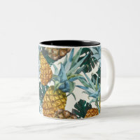 Tropical Pineapples & Leaves Exotic Island
