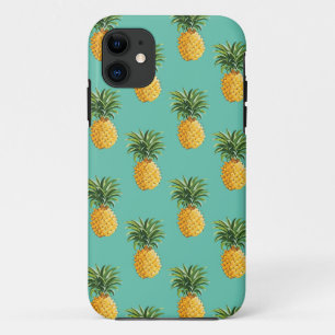 Tropical Pineapples On Teal Case-Mate iPhone Case