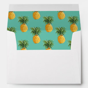 Tropical Pineapples On Teal Envelopes