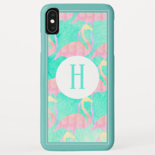 Tropical Pineapples Pink Flamingos   Monogram Case-Mate iPhone Case