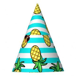 Tropical Pineapples: Retro Sunglasses Pattern. Party Hat