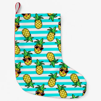 Tropical Pineapples: Retro Sunglasses Pattern. Small Christmas Stocking