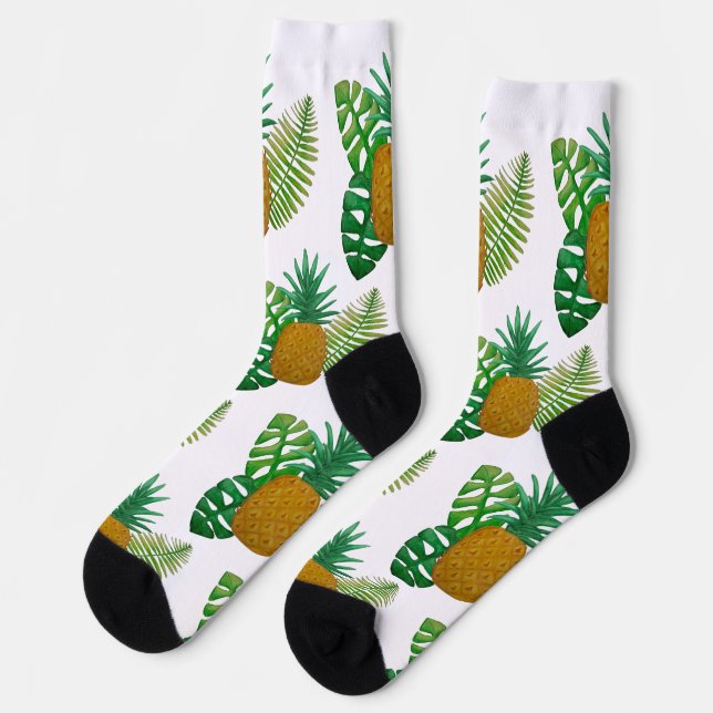 Tropical pineapples socks (Left)