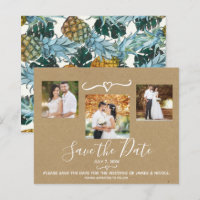 Tropical Pineapples Wedding Photo Save the Date