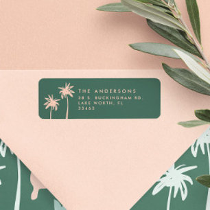 Tropical pink and green elegant modern minimal