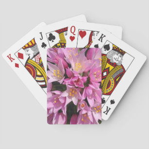 Tropical Pink and Yellow Flowers Playing Cards