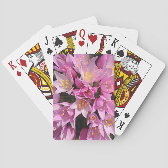 Tropical Pink and Yellow Flowers Playing Cards (Back)