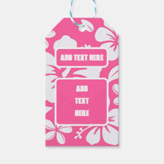 Tropical Pink Beach Flowers Gift Tags