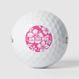 Tropical Pink Beach Flowers Golf Balls