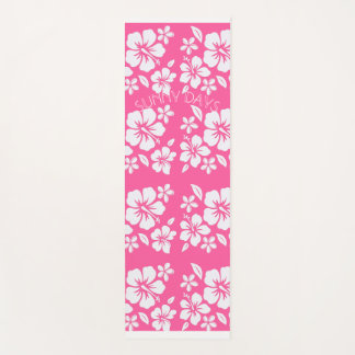 Tropical Pink Beach Flowers Yoga Mat