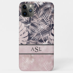 Tropical Pink Black Monogram Metallic Chic Case-Mate iPhone Case