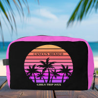 Tropical Pink Black Palm Trees Custom Beach Girl
