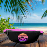 Tropical Pink Black Palm Trees Custom Girls Trip