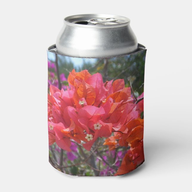 Tropical Pink Bougainvillea Island Floral Can Cooler (Can Front)