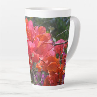 Tropical Pink Bougainvillea Island Floral Latte Mug