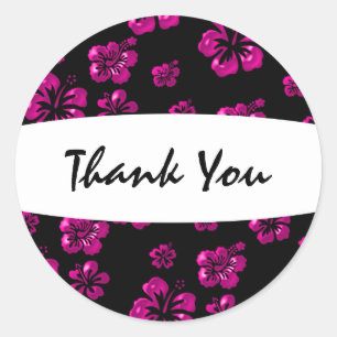 Tropical Pink Elegant Hibiscus Floral Sticker