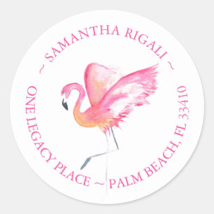 Tropical Pink Flamingo Address Labels