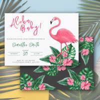 Tropical Pink Flamingo Aloha Baby Shower