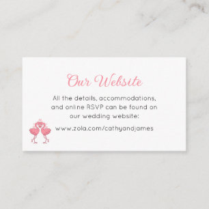Tropical Pink Flamingo Beach Luau Wedding Website Enclosure Card