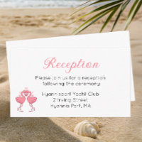 Tropical Pink Flamingo Beach Wedding Reception 