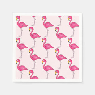 Tropical Pink Flamingo Bird Napkins