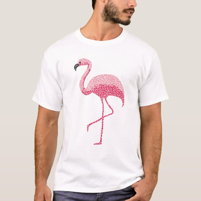 Tropical Pink Flamingo Bird T-Shirt (Front)