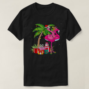 Tropical Pink Flamingo Christmas In July Summer T-Shirt