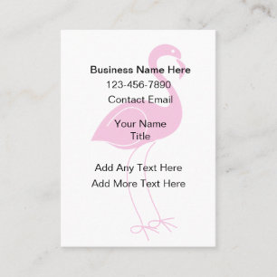 Tropical Pink Flamingo Coastal Business Cards