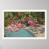 Tropical Pink Flamingo Flamboyance Print