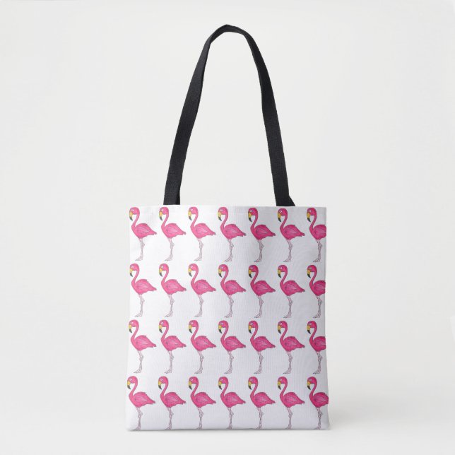 Tropical Pink Flamingo Flamingos Bird Print Bag (Front)