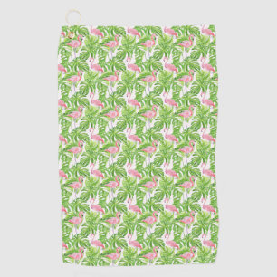 Tropical Pink Flamingo Golf Towel