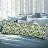 Tropical Pink Flamingo Green Palm Leaves Lily